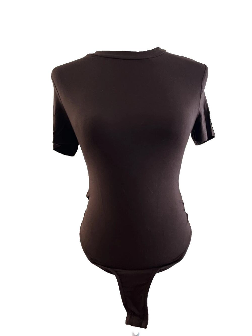 Women's JluxLabel Size Medium Brown Classic Fit Bodysuit Basics Y2K Stretchy